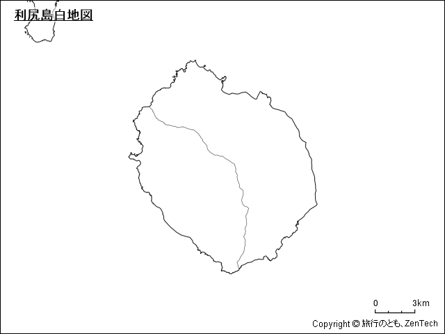 利尻島白地図