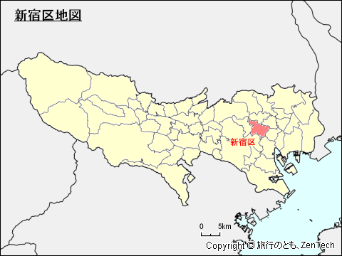 東京都東京都、新宿区地図