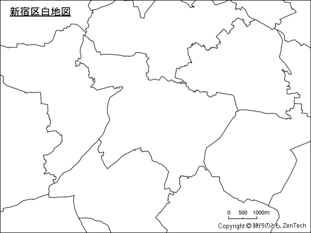 新宿区白地図