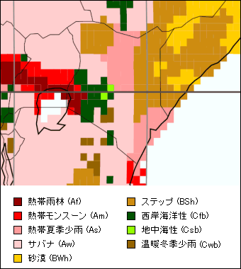ケニア気候区分地図