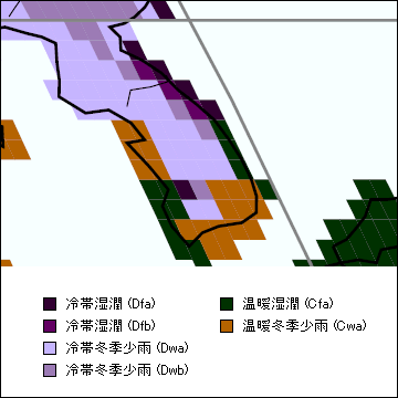 江原道 気候地図
