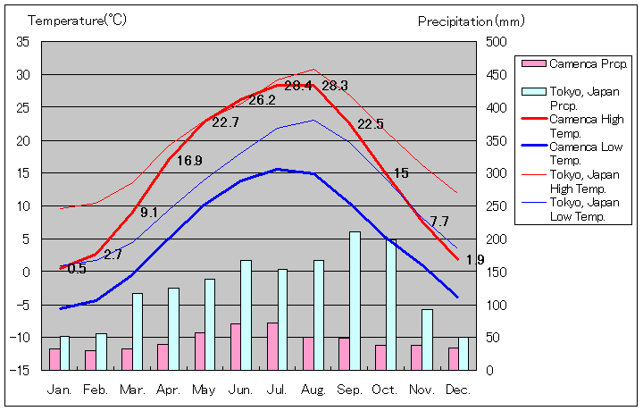 カメンカ気温グラフ