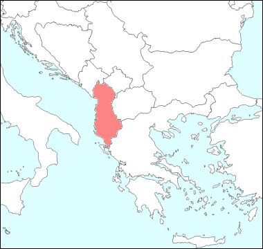 バルカン半島におけるアルバニアの位置
