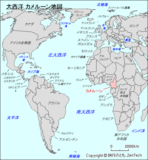 大西洋 カメルーン地図