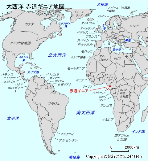 大西洋 赤道ギニア地図