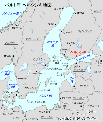 バルト海 ヘルシンキ地図