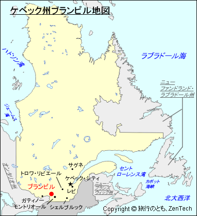 ケベック州ブランビル地図