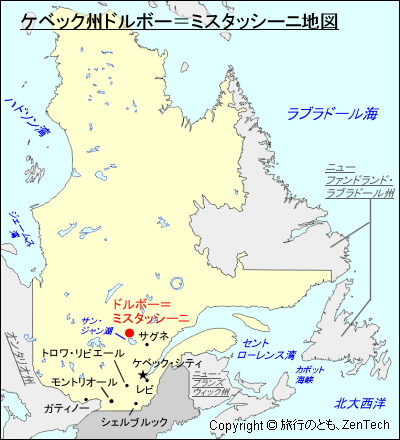 ケベック州ドルボー＝ミスタッシーニ地図