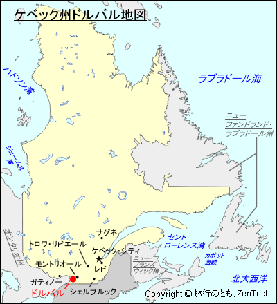 ケベック州ドルバル地図