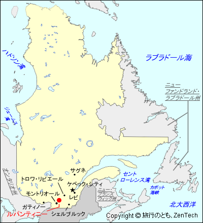 ケベック州ルパンティニー地図