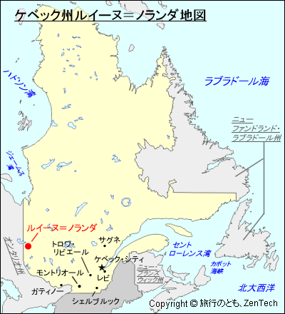 ケベック州ルイーヌ＝ノランダ地図
