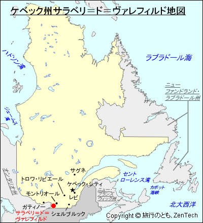 ケベック州サラベリ＝ド＝ヴァレフィルド地図