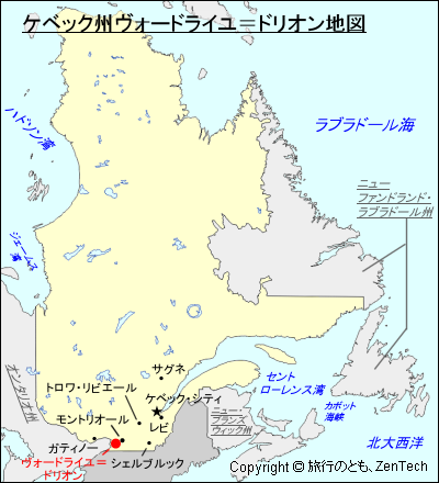 ケベック州ヴォードライユ＝ドリオン地図