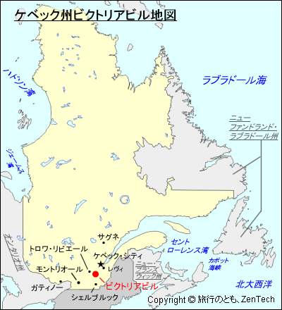 ケベック州ビクトリアビル地図
