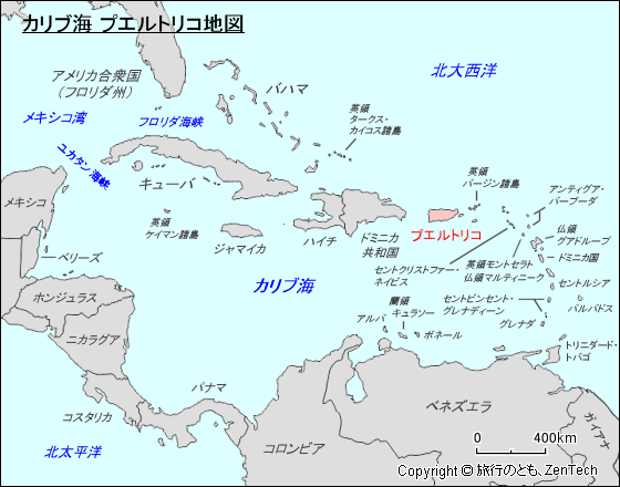 カリブ海 プエルトリコ地図