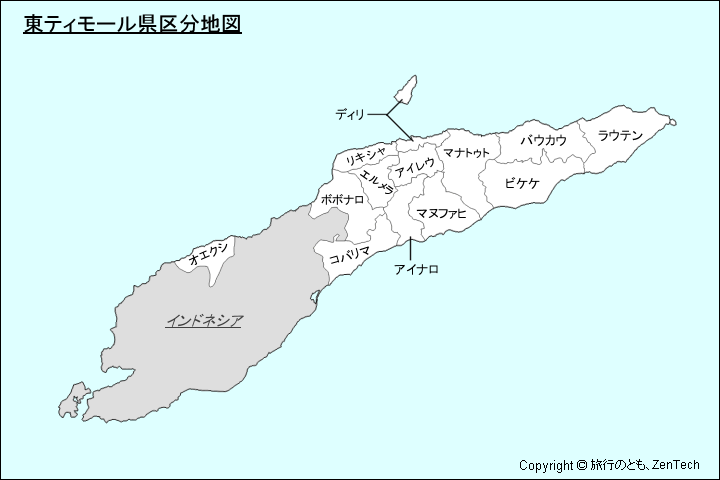 東ティモール県区分地図