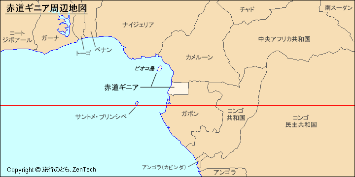赤道ギニア周辺地図