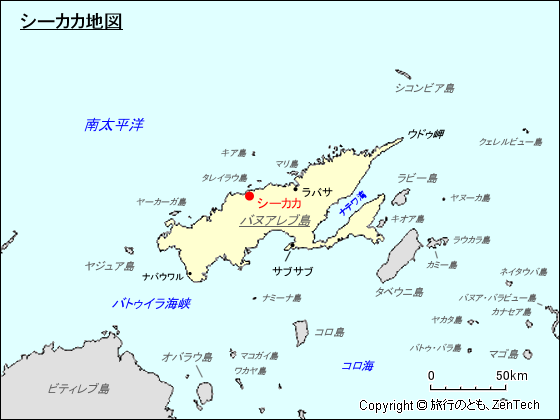 バヌアレブ島シーカカ地図