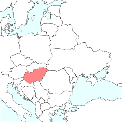 東ヨーロッパにおけるハンガリー地図