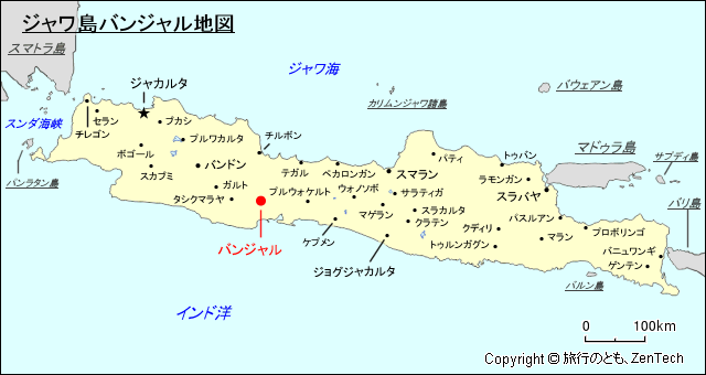 ジャワ島バンジャル地図