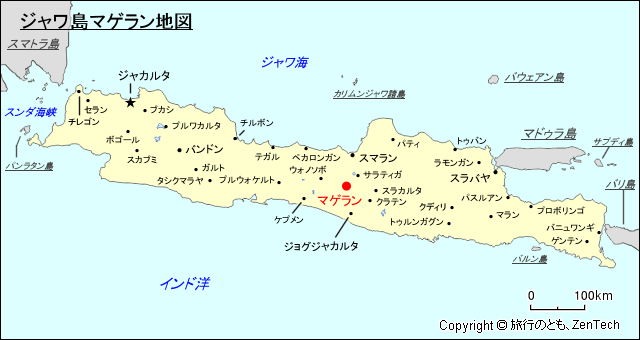 ジャワ島マゲラン地図