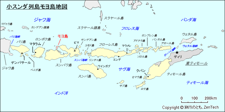 小スンダ列島モヨ島地図