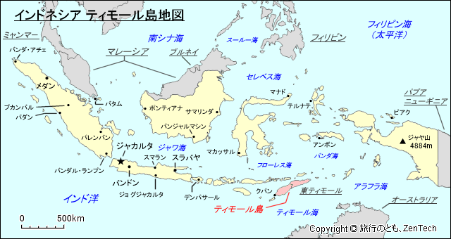 インドネシア ティモール島地図
