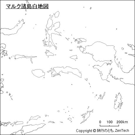 マルク諸島白地図