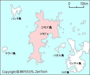 コモド島の地図