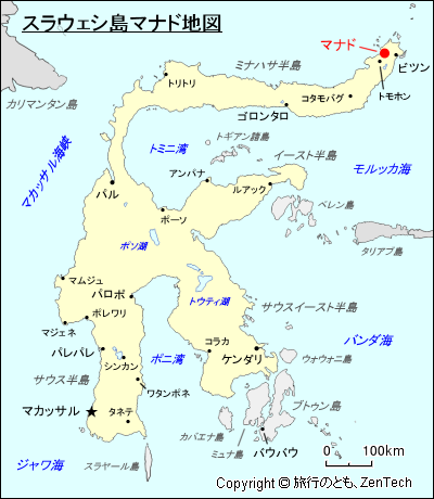 スラウェシ島マナド地図