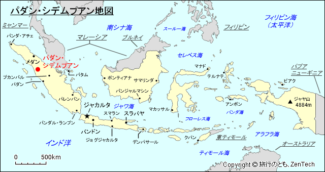 パダン・シデムプアン地図