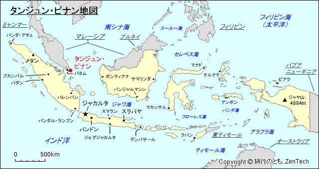 タンジュン・ピナン地図