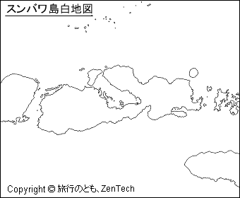 スンバワ島白地図（小サイズ）