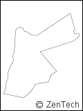 極小サイズのヨルダン白地図（国境線のみ）