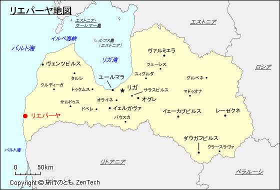 リエパーヤ地図