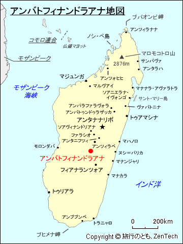 アンバトフィナンドラアナ地図