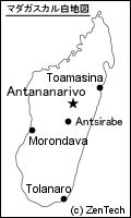 都市名入りマダガスカル白地図