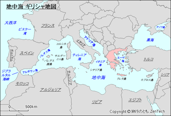 地中海 ギリシャ地図
