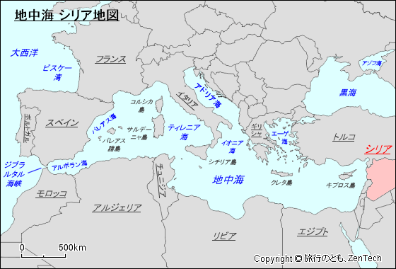 地中海 シリア地図