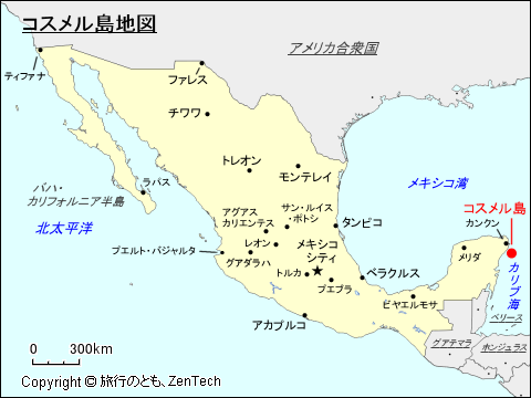 コスメル島地図