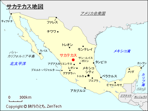 サカテカス地図