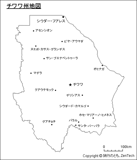 チワワ州地図