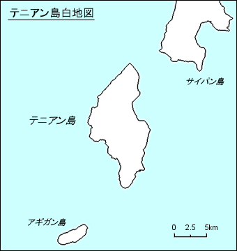 テニアン島白地図