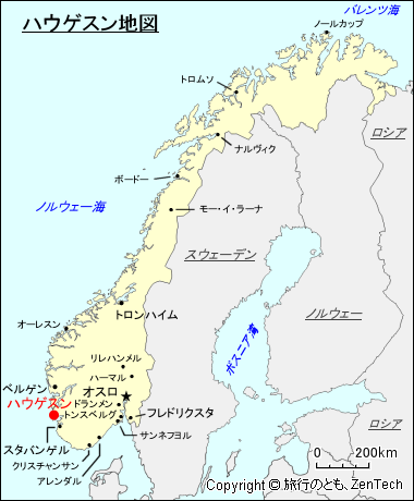 ハウゲスン地図