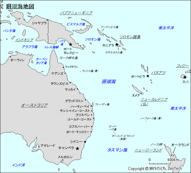 珊瑚海地図