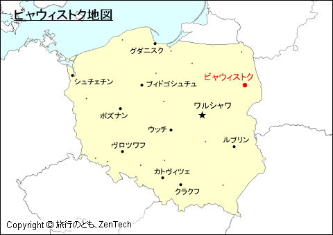 ポーランドにおけるビャウィストク地図