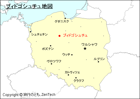 ポーランドにおけるブィドゴシュチュ地図