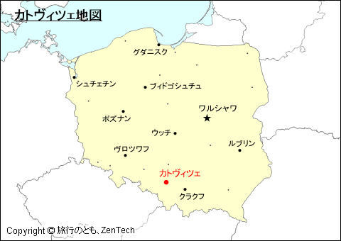 ポーランドにおけるカトヴィツェ地図