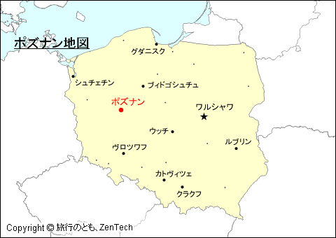 ポーランドにおけるポズナン地図
