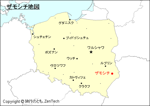 ポーランドにおけるザモシチ地図